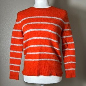 Orange and White Striped Sweater